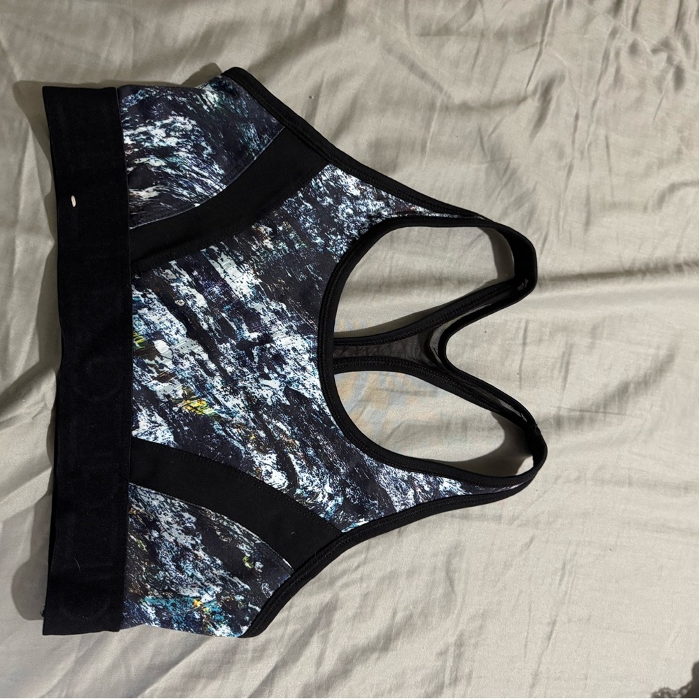 Women's Black and Blue Sports Bra